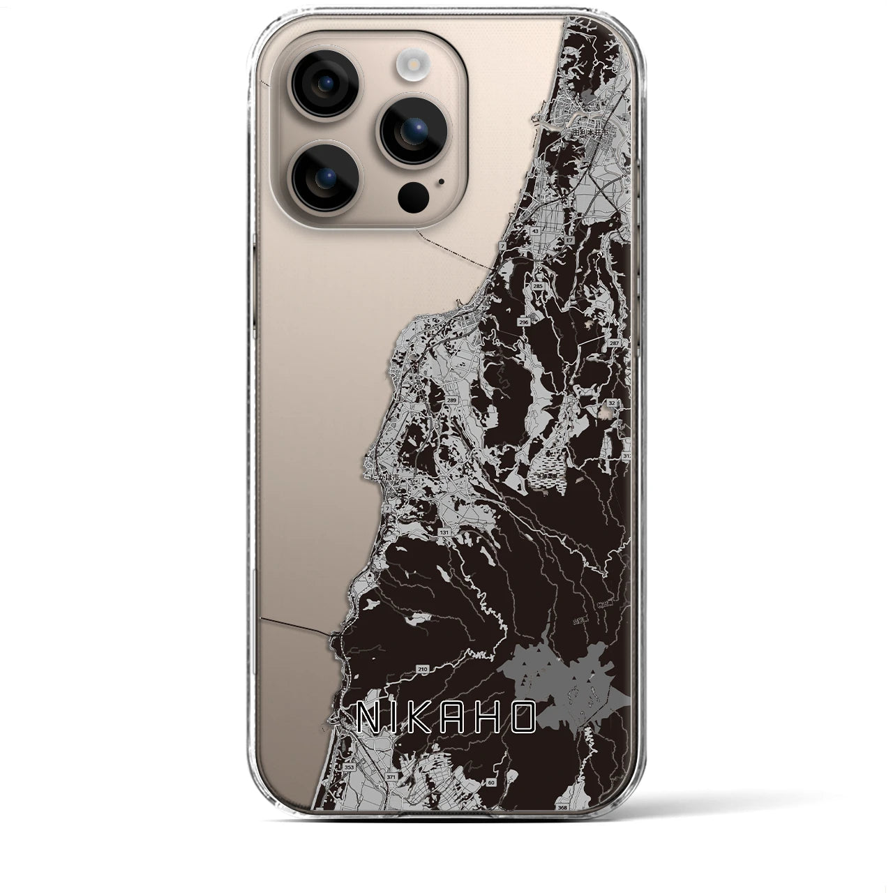 【にかほ(秋田県)】地図柄iPhoneケース(クリアタイプ)