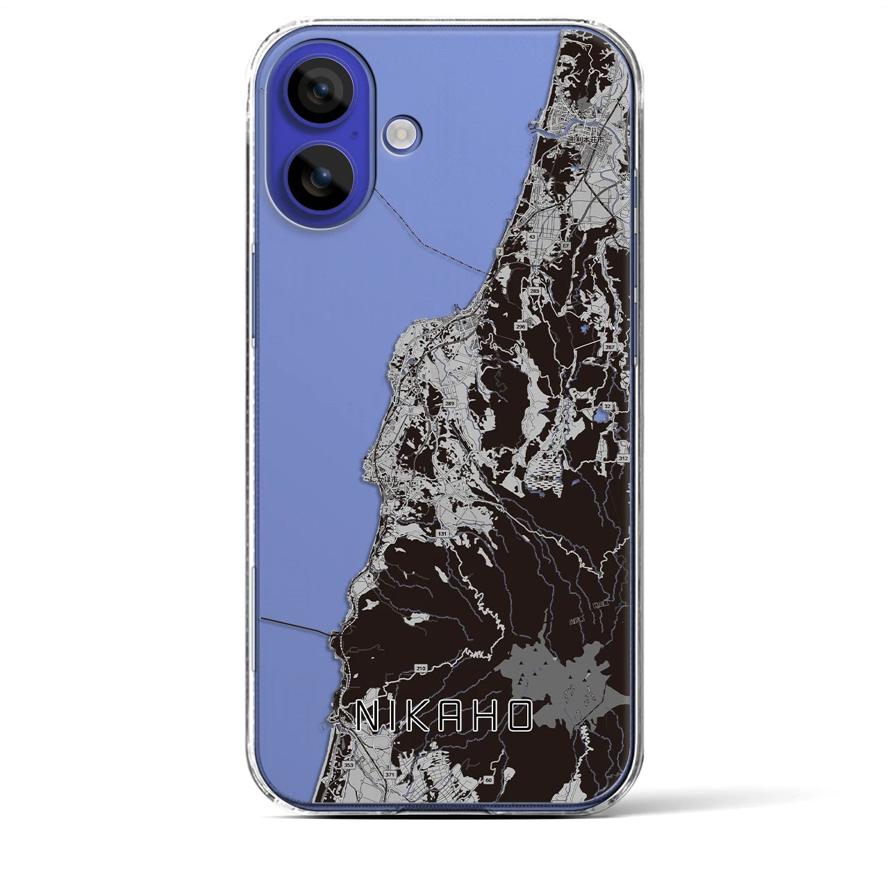 【にかほ(秋田県)】地図柄iPhoneケース(クリアタイプ)