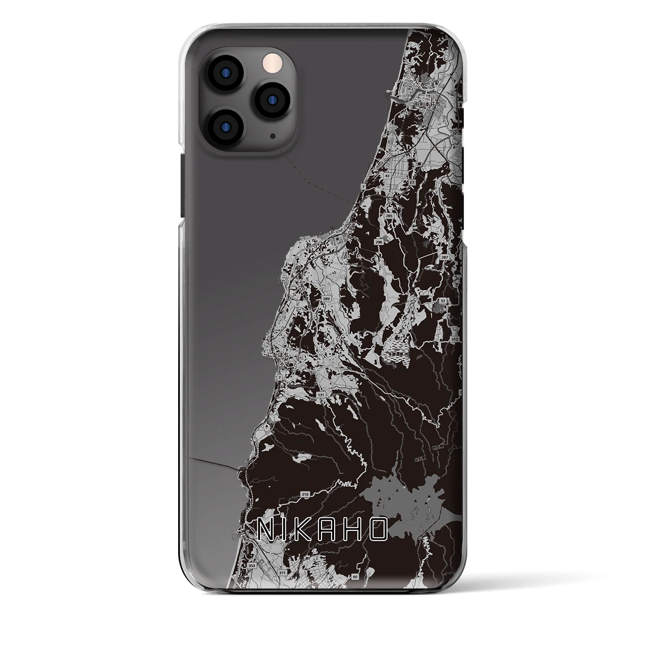 【にかほ(秋田県)】地図柄iPhoneケース(クリアタイプ)