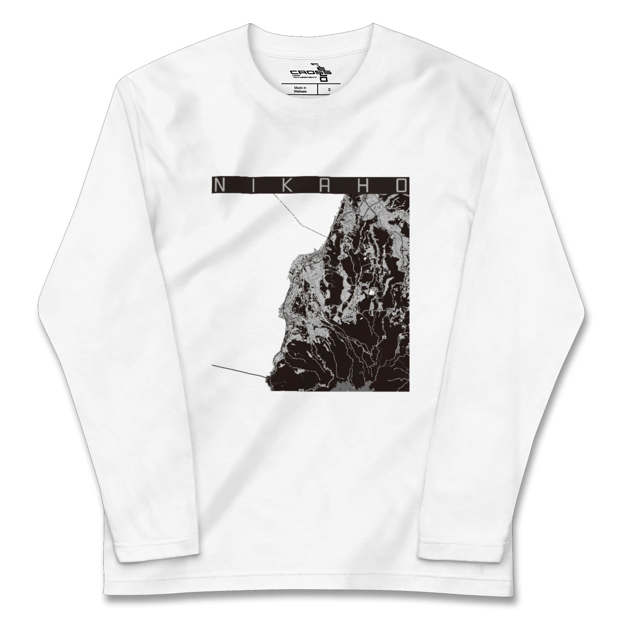 【にかほ(秋田県)】地図柄ロングスリーブTシャツ