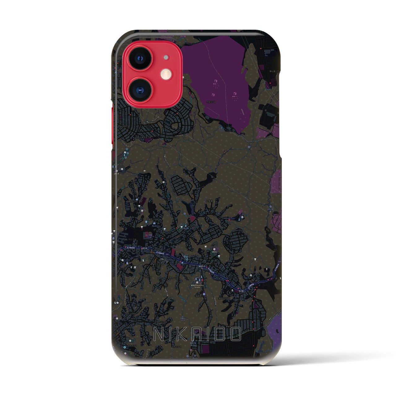 【二階堂(神奈川県)】地図柄iPhoneケース(バックカバータイプ)