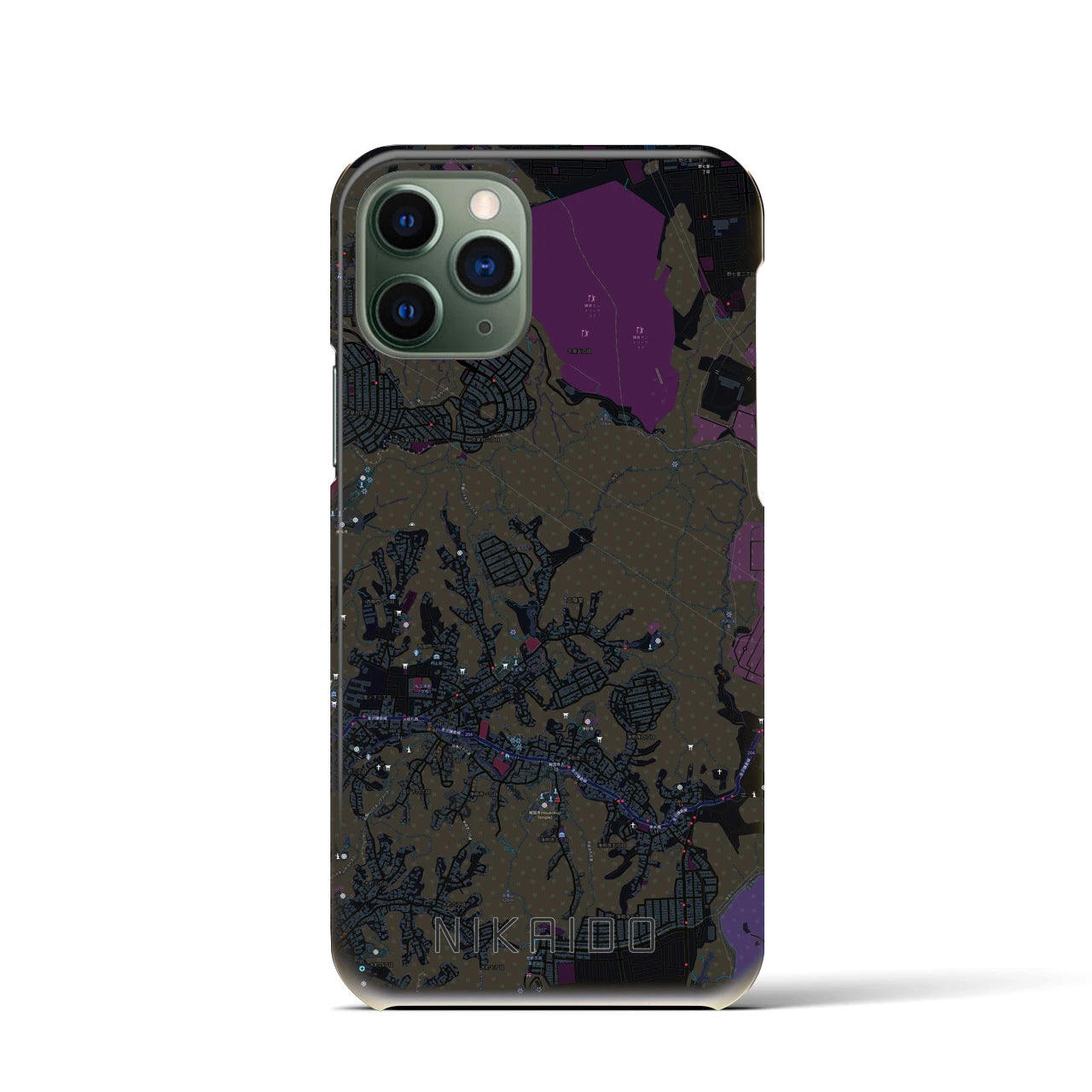 【二階堂(神奈川県)】地図柄iPhoneケース(バックカバータイプ)