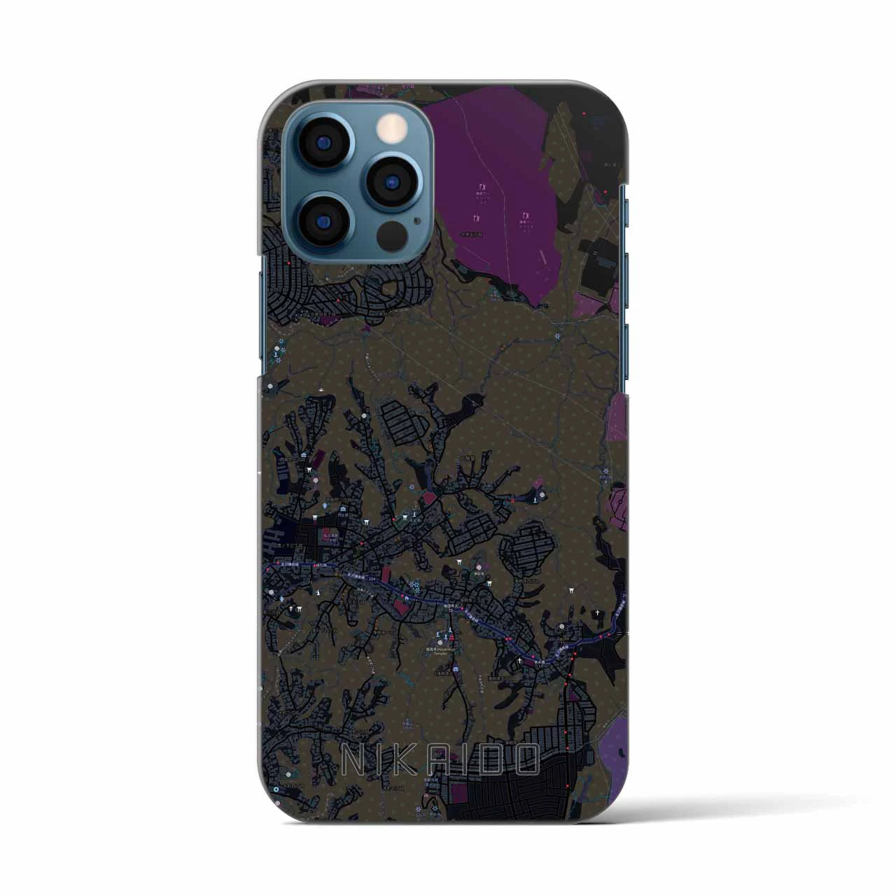 【二階堂(神奈川県)】地図柄iPhoneケース(バックカバータイプ)