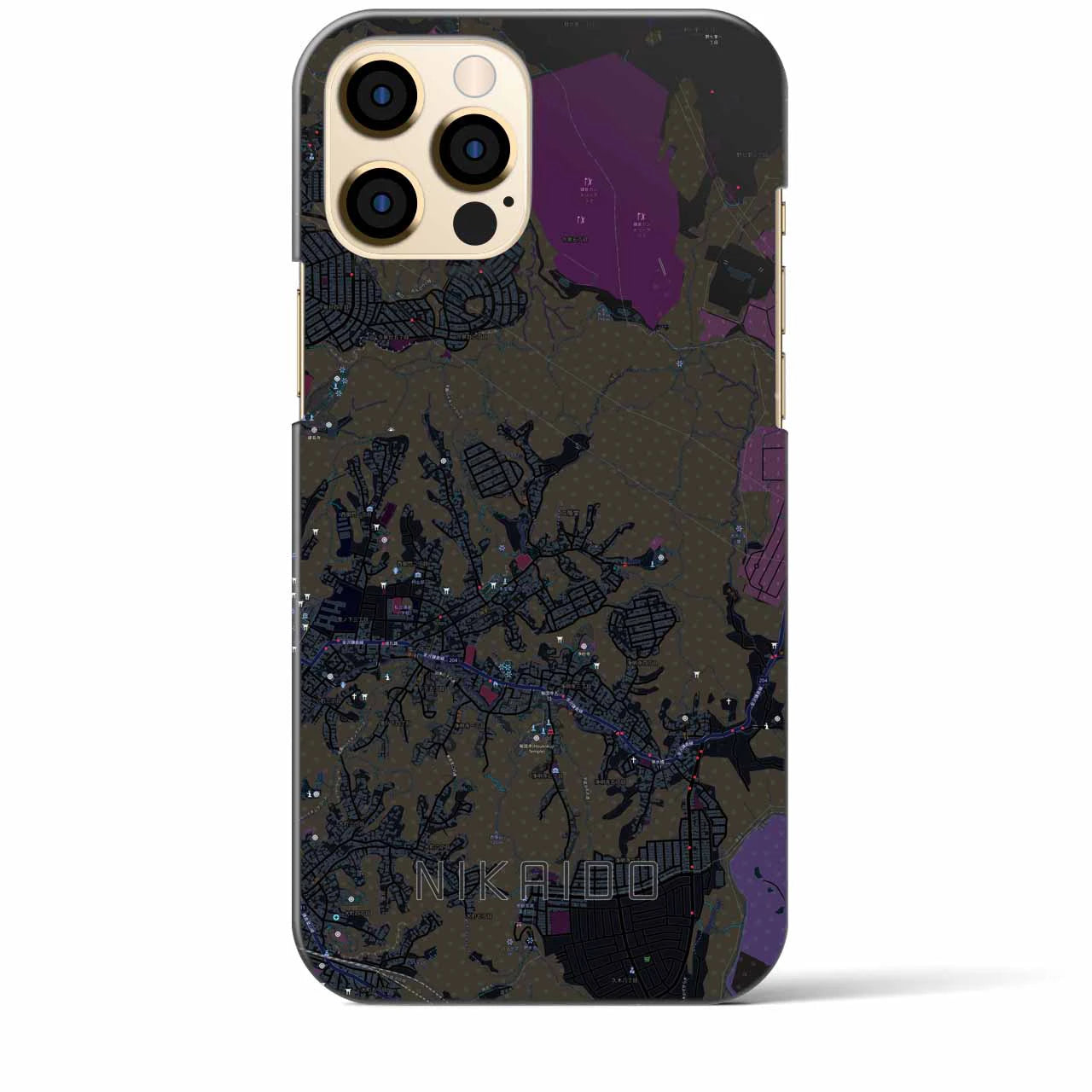 【二階堂(神奈川県)】地図柄iPhoneケース(バックカバータイプ)