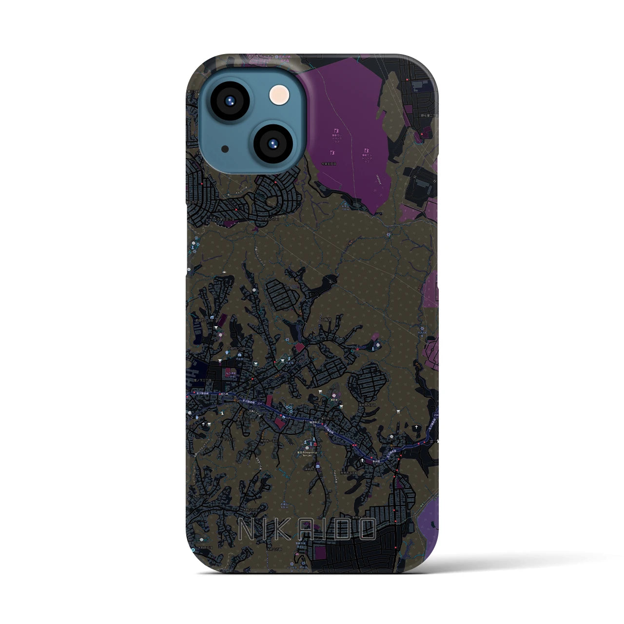 【二階堂(神奈川県)】地図柄iPhoneケース(バックカバータイプ)