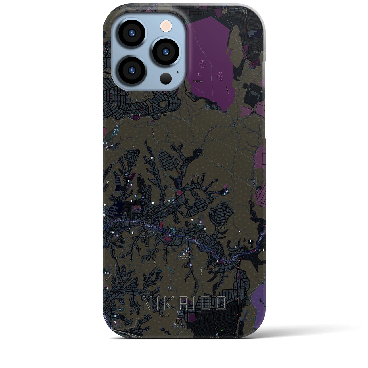 【二階堂(神奈川県)】地図柄iPhoneケース(バックカバータイプ)
