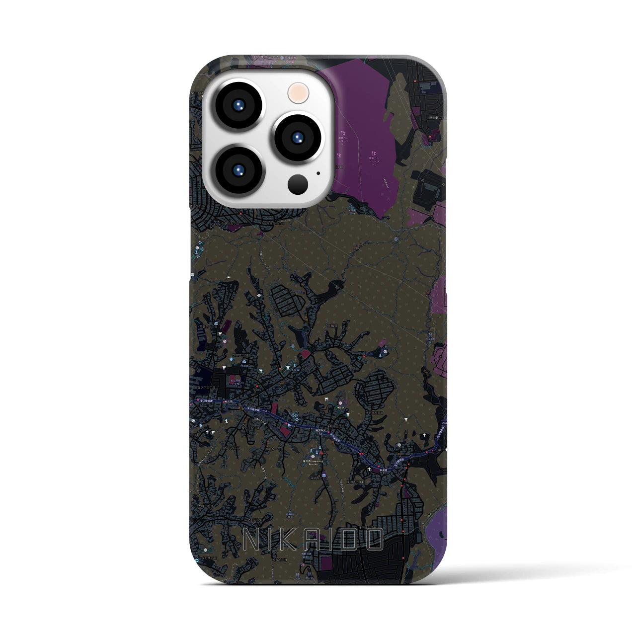 【二階堂(神奈川県)】地図柄iPhoneケース(バックカバータイプ)