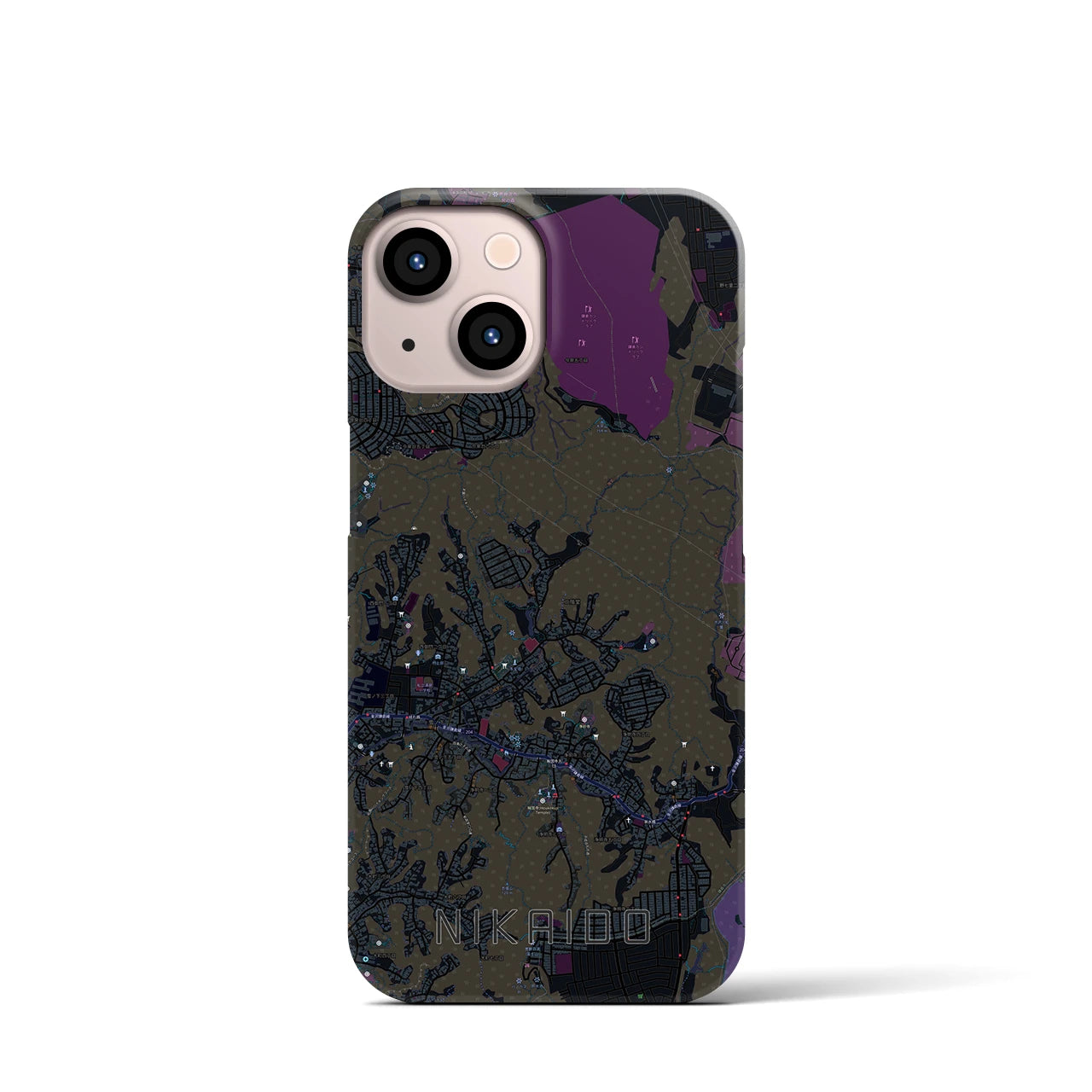 【二階堂(神奈川県)】地図柄iPhoneケース(バックカバータイプ)