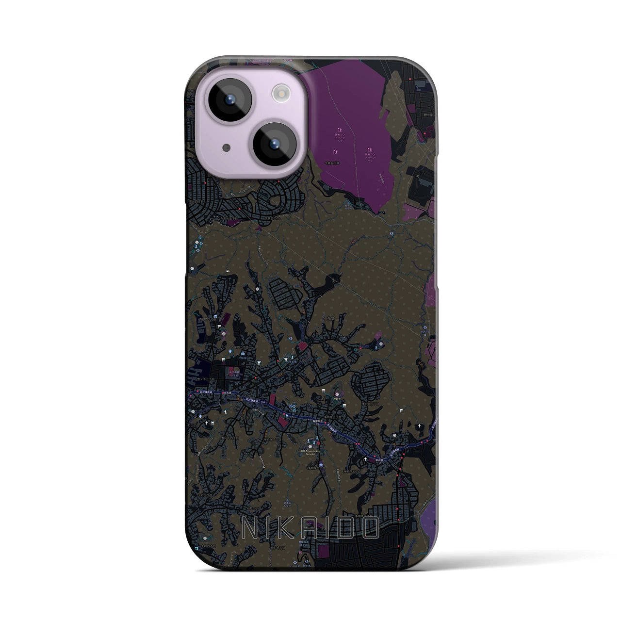 【二階堂(神奈川県)】地図柄iPhoneケース(バックカバータイプ)