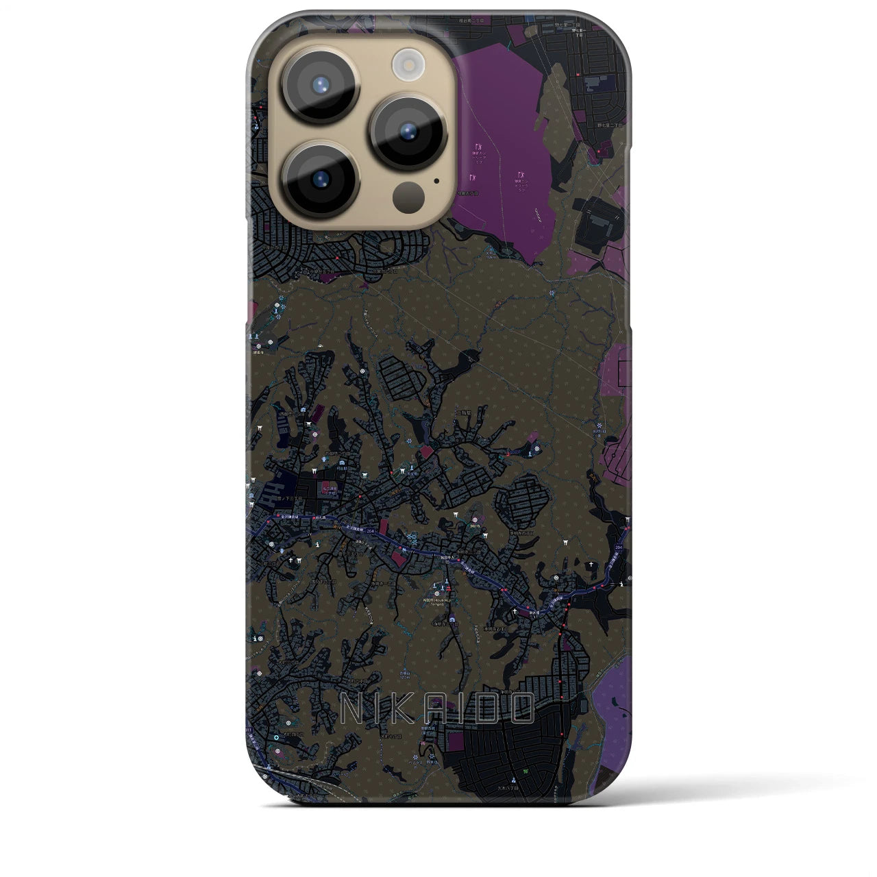 【二階堂(神奈川県)】地図柄iPhoneケース(バックカバータイプ)