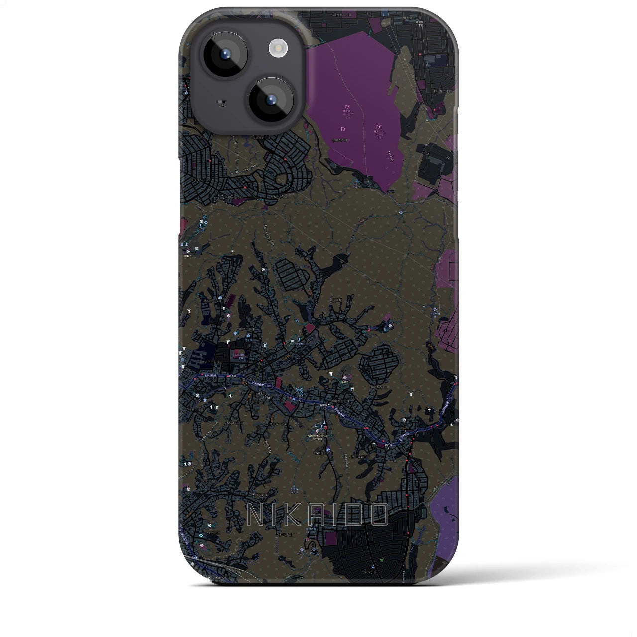 【二階堂(神奈川県)】地図柄iPhoneケース(バックカバータイプ)