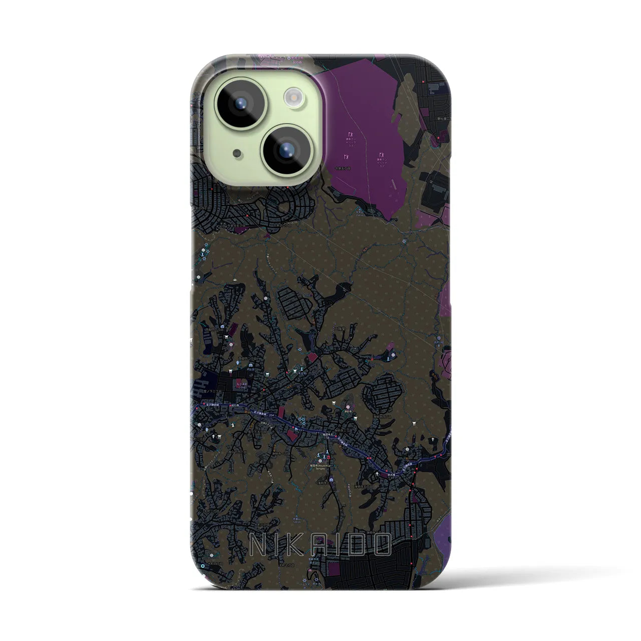 【二階堂(神奈川県)】地図柄iPhoneケース(バックカバータイプ)