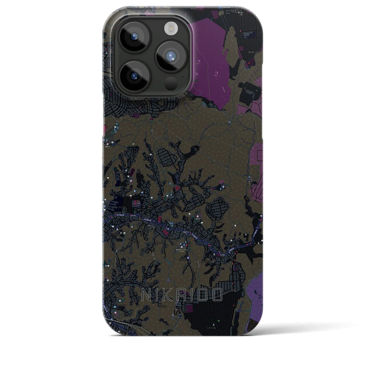 【二階堂(神奈川県)】地図柄iPhoneケース(バックカバータイプ)