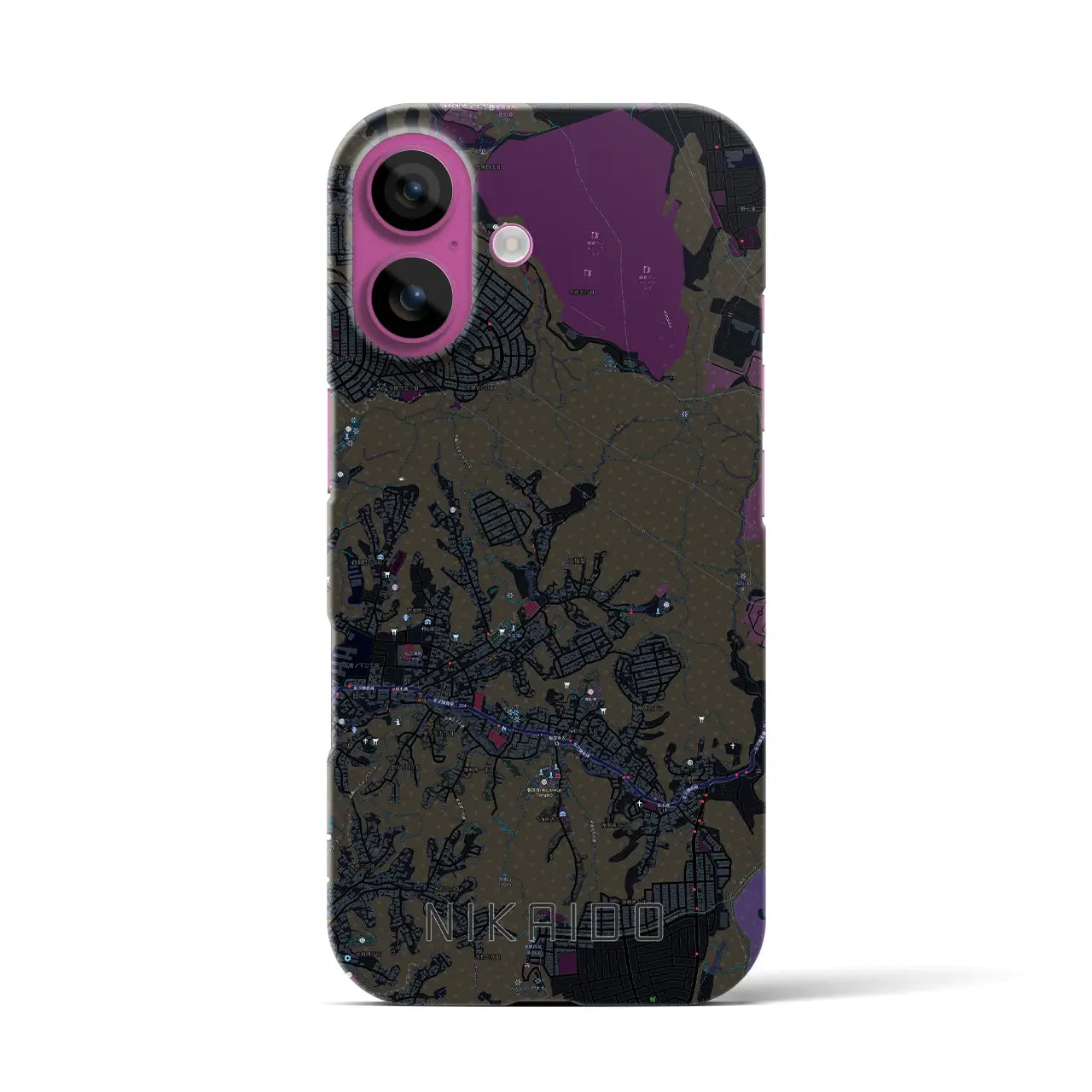 【二階堂(神奈川県)】地図柄iPhoneケース(バックカバータイプ)