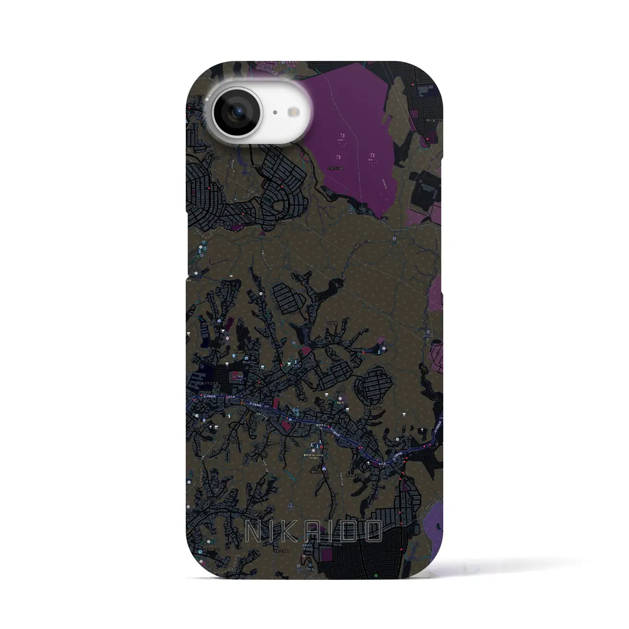 【二階堂(神奈川県)】地図柄iPhoneケース(バックカバータイプ)