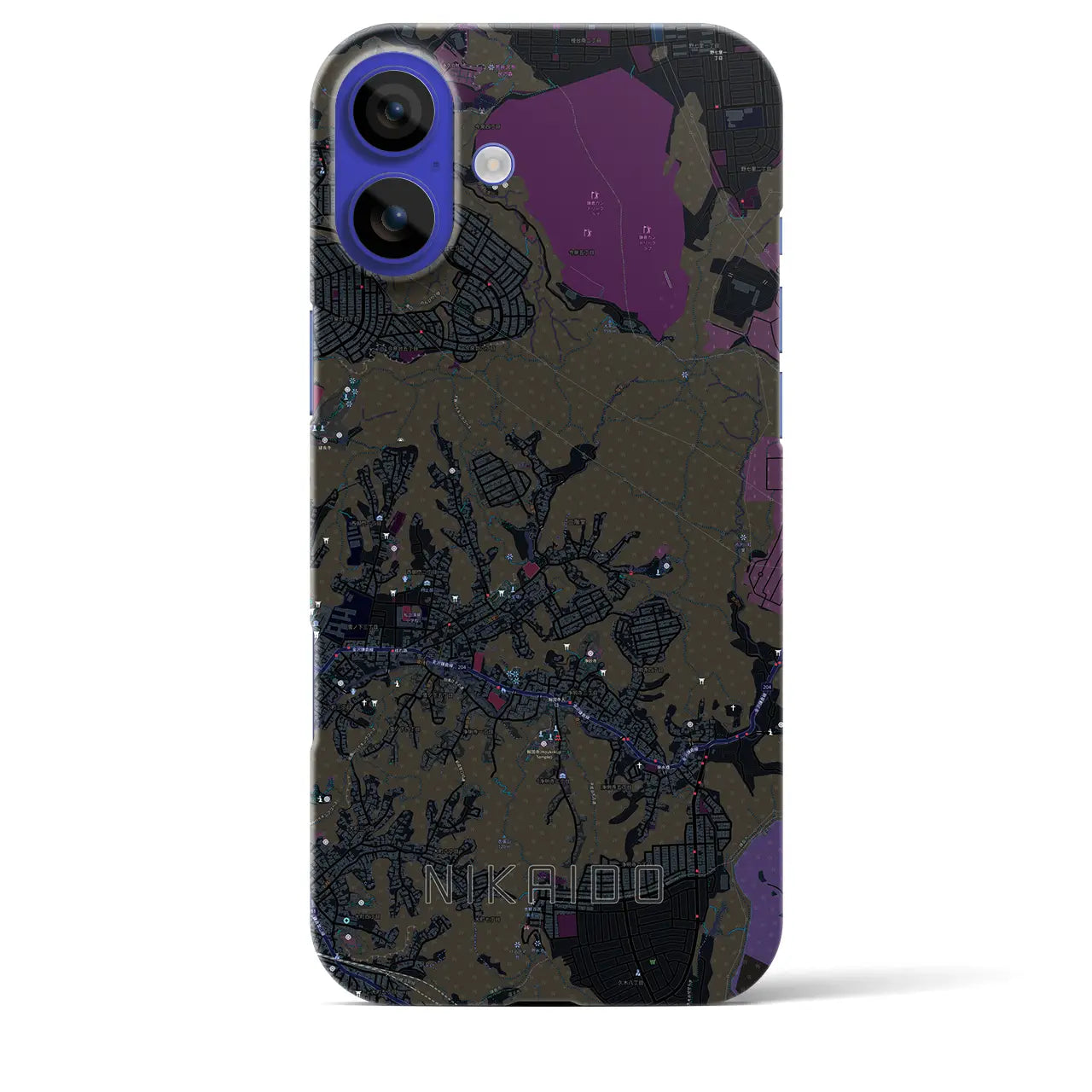 【二階堂(神奈川県)】地図柄iPhoneケース(バックカバータイプ)