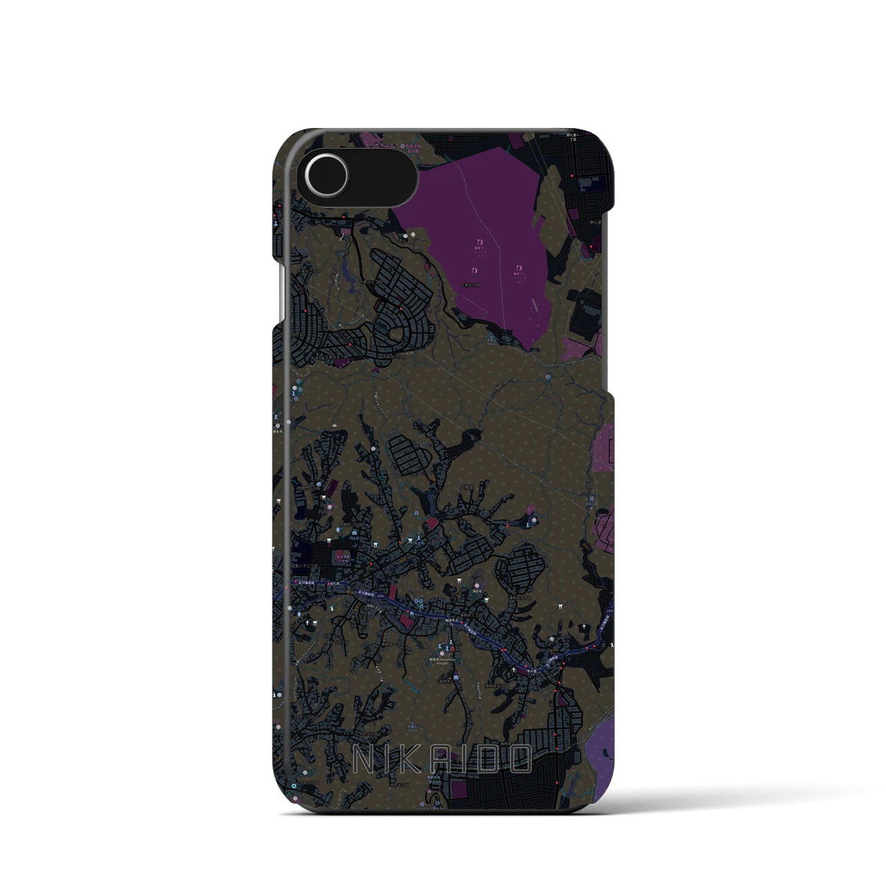 【二階堂(神奈川県)】地図柄iPhoneケース(バックカバータイプ)