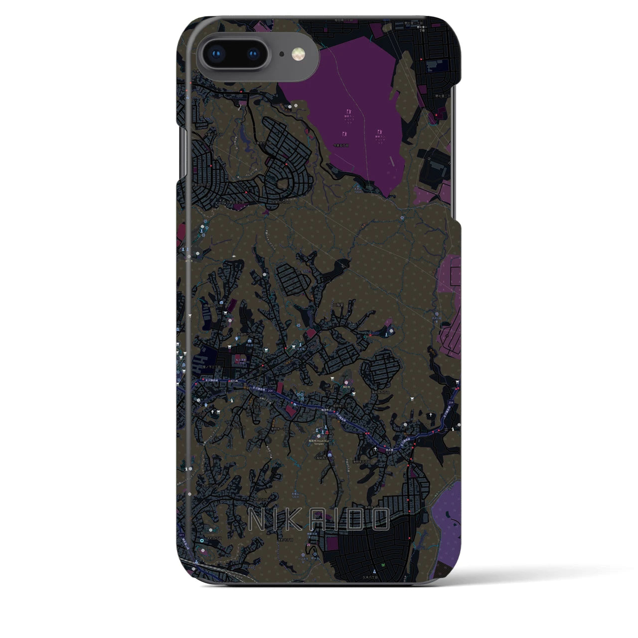 【二階堂(神奈川県)】地図柄iPhoneケース(バックカバータイプ)