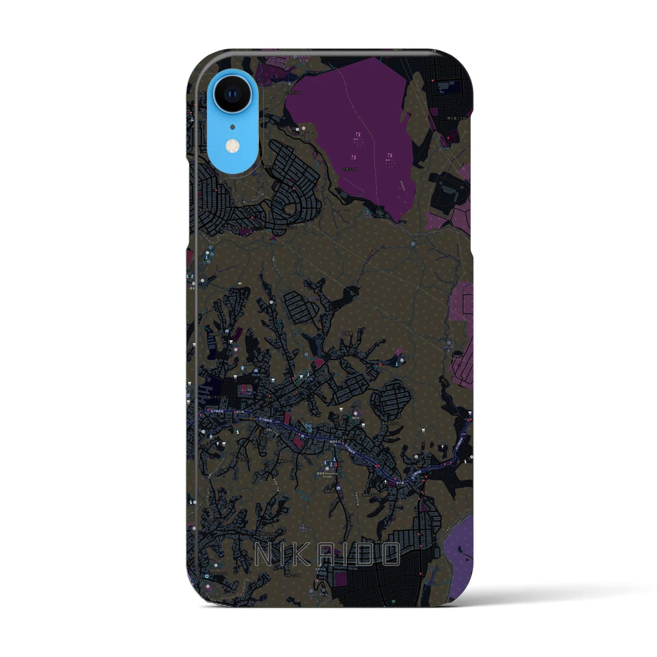 【二階堂(神奈川県)】地図柄iPhoneケース(バックカバータイプ)