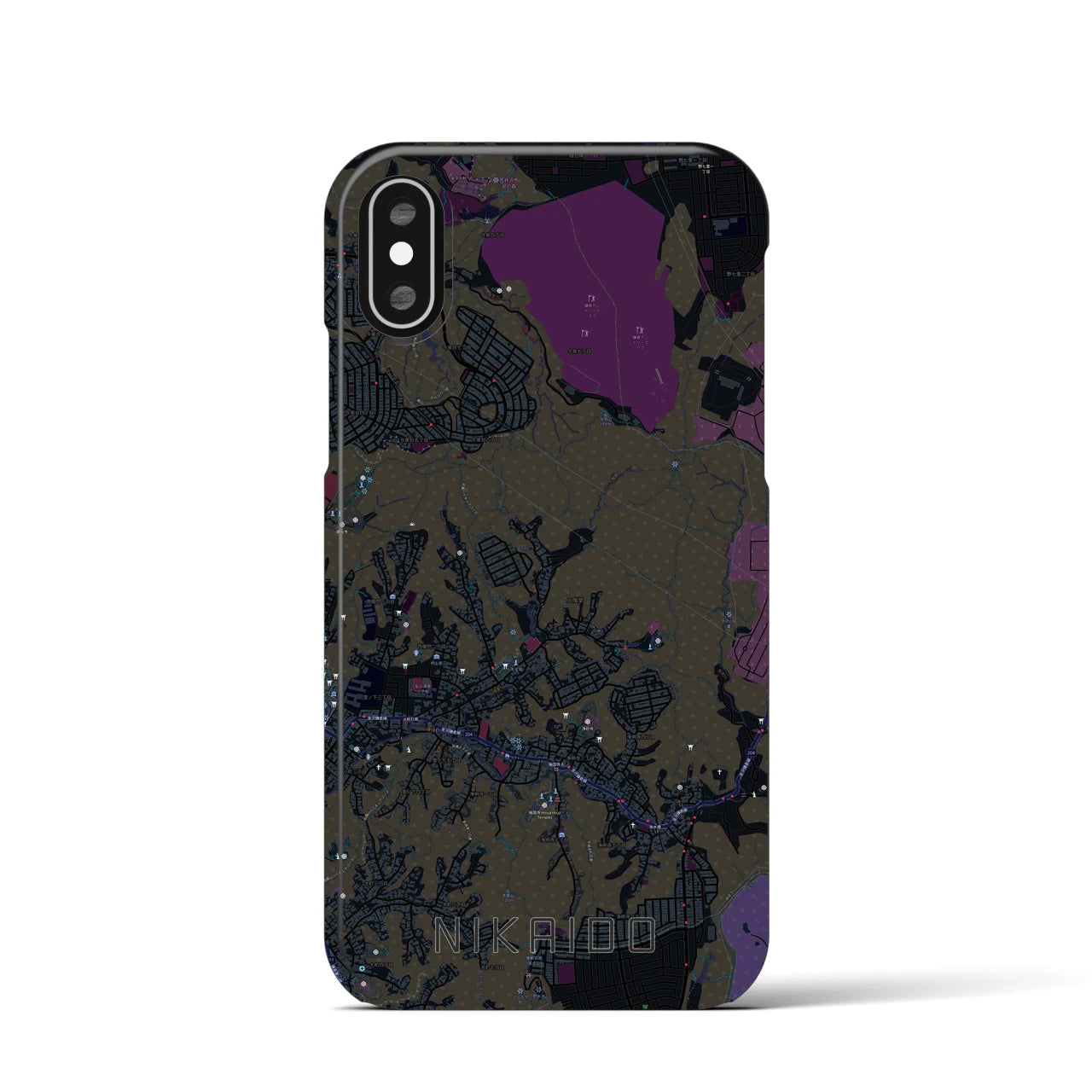 【二階堂(神奈川県)】地図柄iPhoneケース(バックカバータイプ)