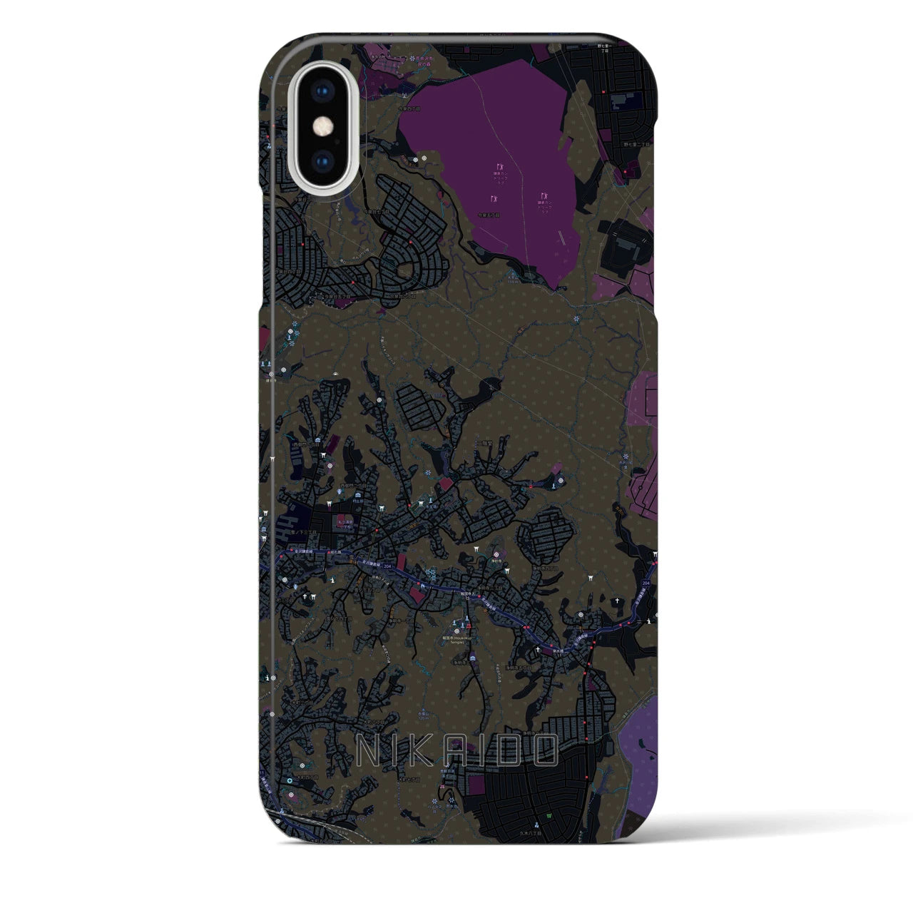 【二階堂(神奈川県)】地図柄iPhoneケース(バックカバータイプ)