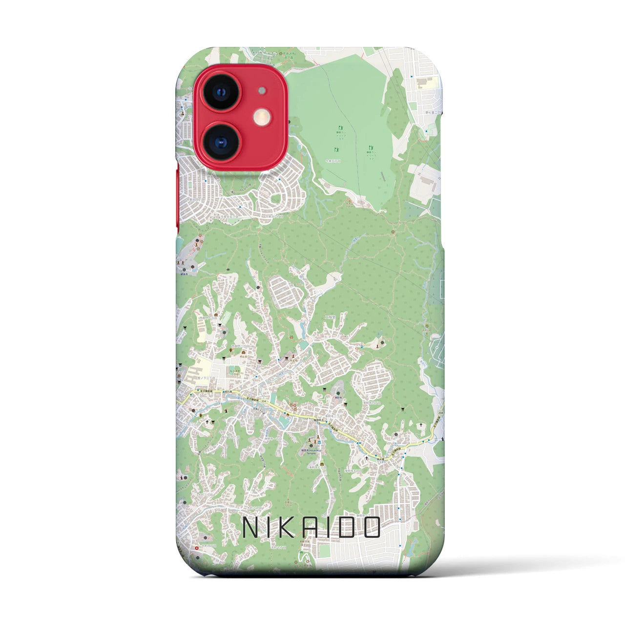 【二階堂(神奈川県)】地図柄iPhoneケース(バックカバータイプ)