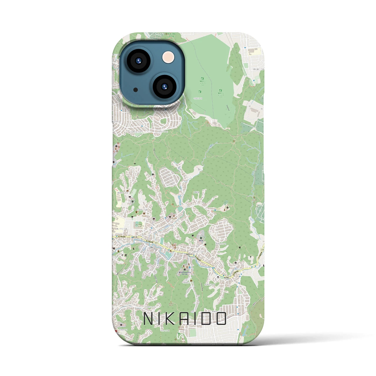 【二階堂(神奈川県)】地図柄iPhoneケース(バックカバータイプ)