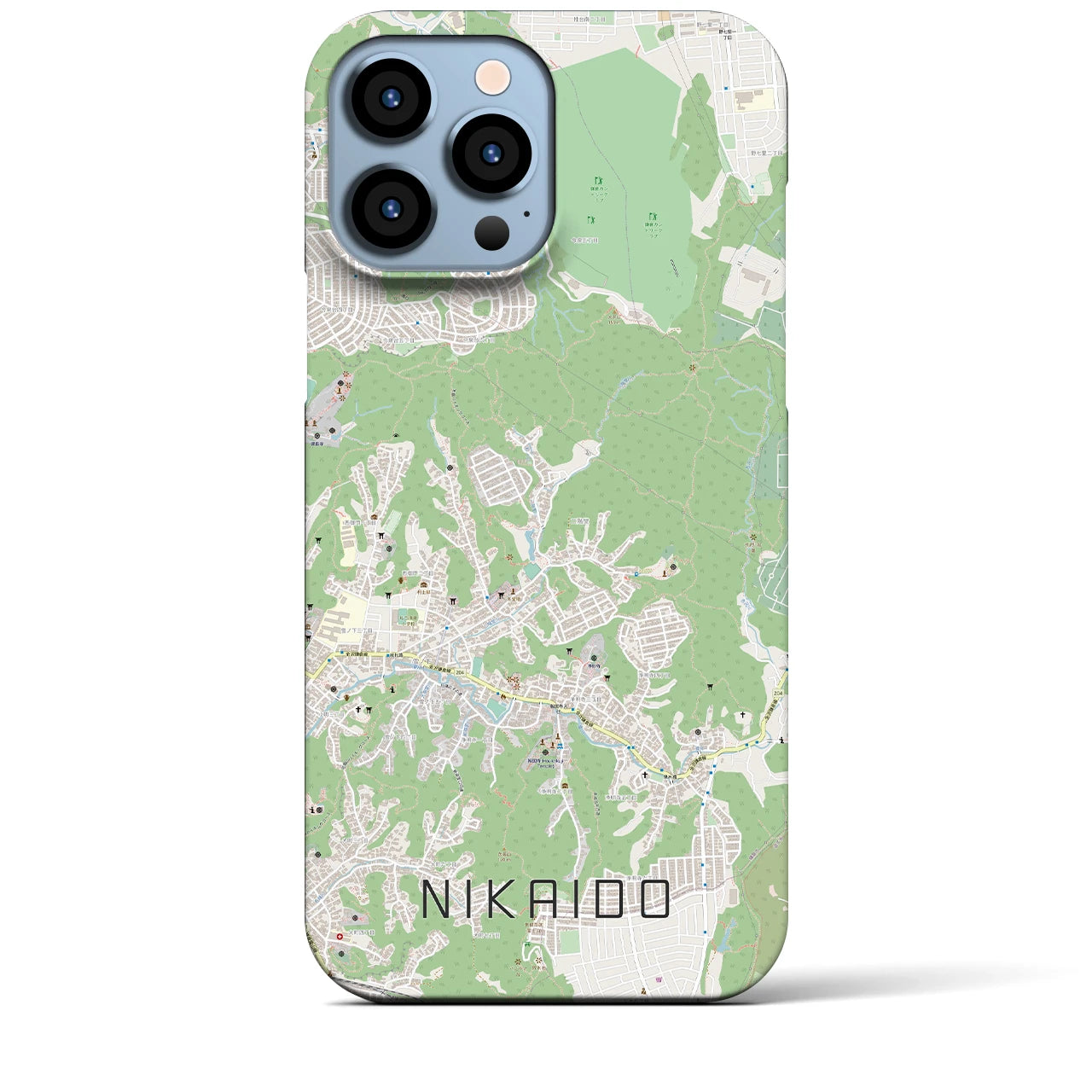 【二階堂(神奈川県)】地図柄iPhoneケース(バックカバータイプ)