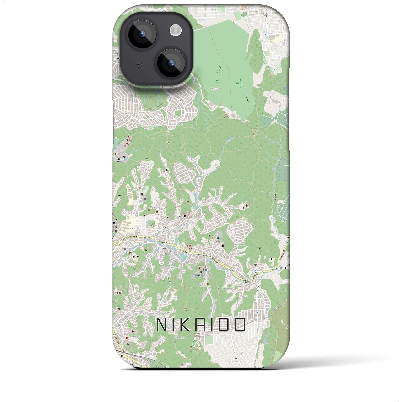 【二階堂(神奈川県)】地図柄iPhoneケース(バックカバータイプ)