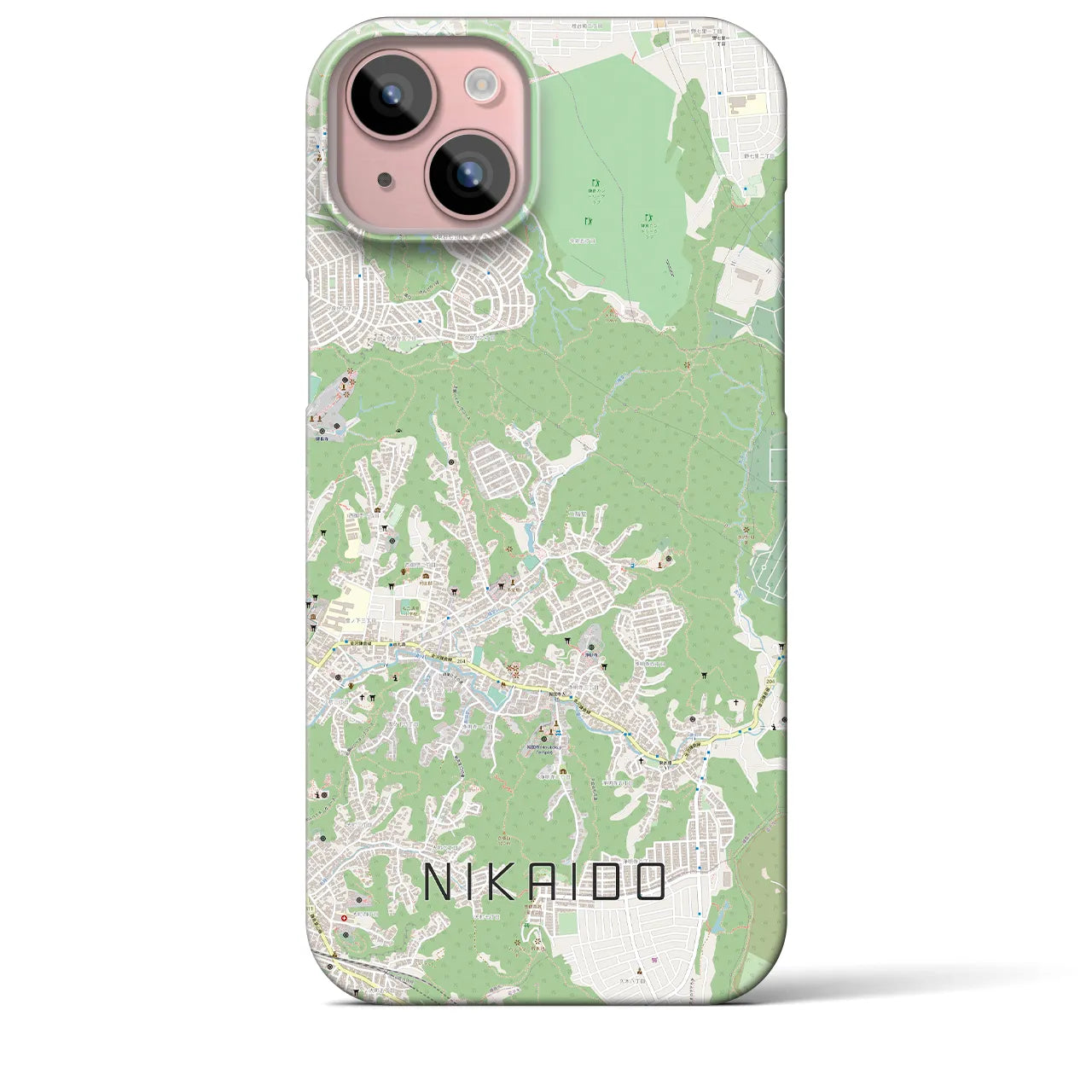 【二階堂(神奈川県)】地図柄iPhoneケース(バックカバータイプ)