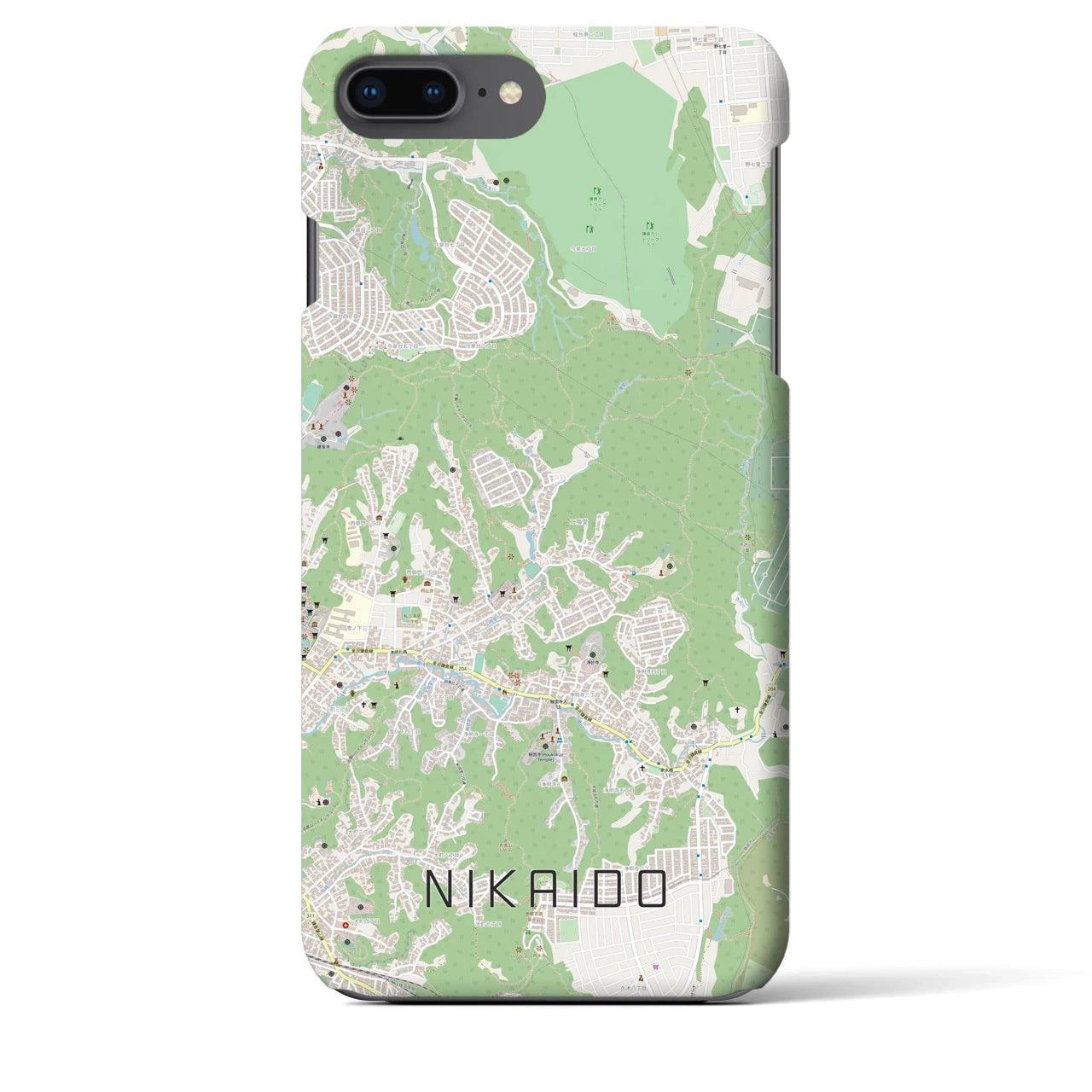 【二階堂(神奈川県)】地図柄iPhoneケース(バックカバータイプ)
