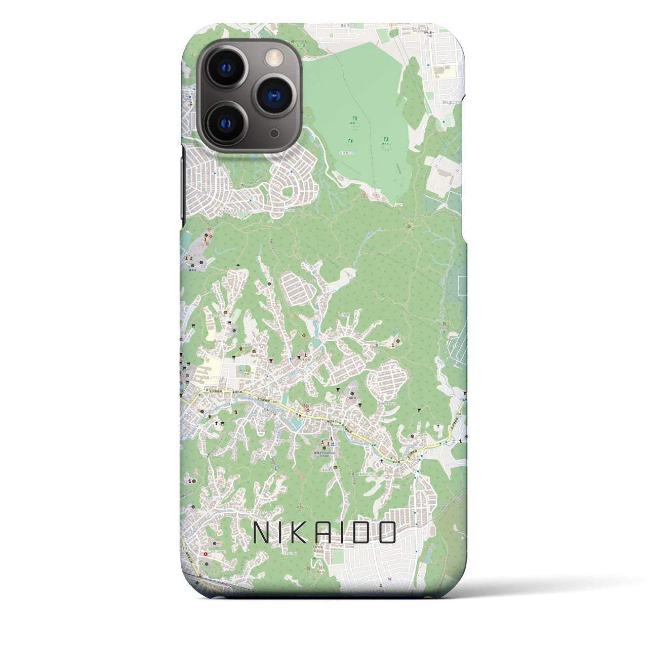 【二階堂(神奈川県)】地図柄iPhoneケース(バックカバータイプ)