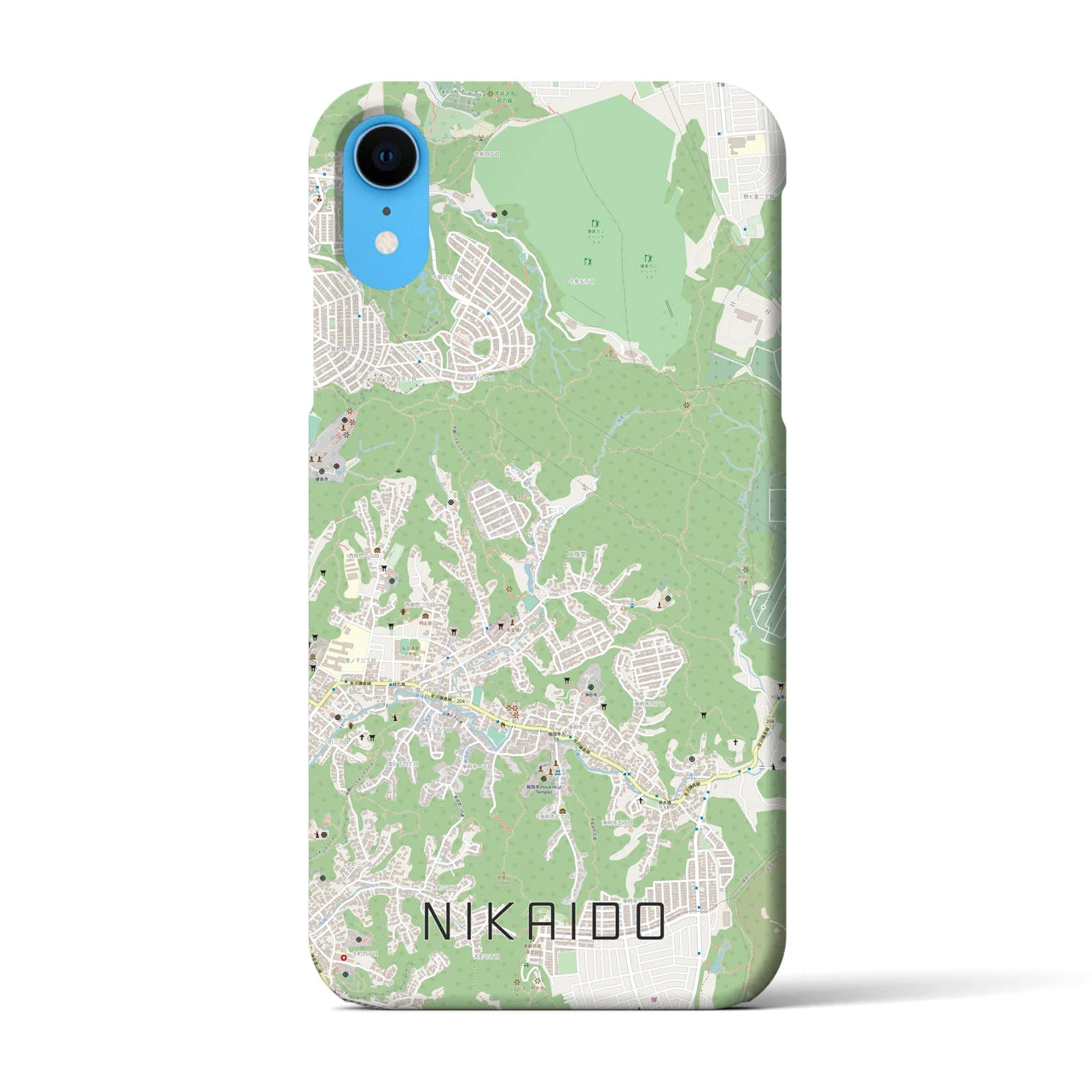 【二階堂(神奈川県)】地図柄iPhoneケース(バックカバータイプ)