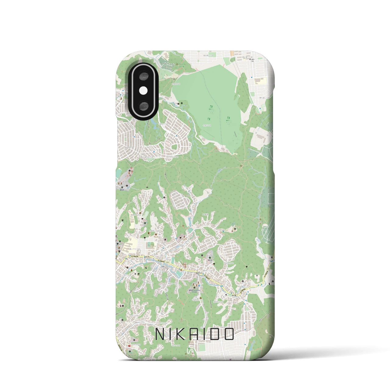 【二階堂(神奈川県)】地図柄iPhoneケース(バックカバータイプ)