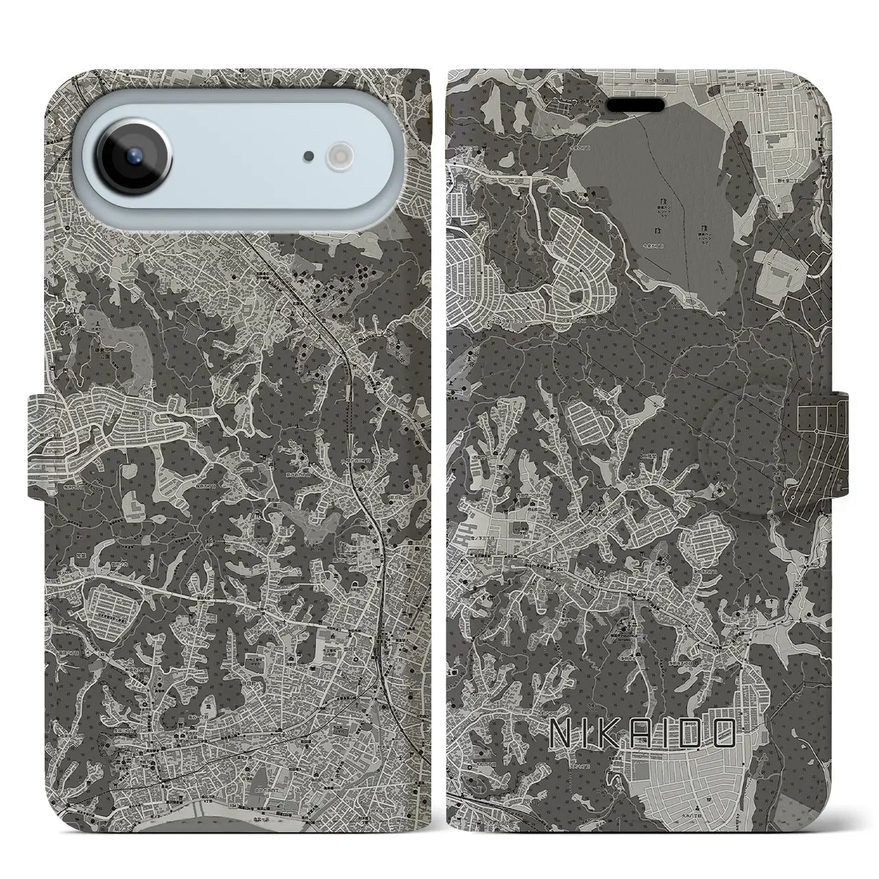 【二階堂(神奈川県)】地図柄iPhoneケース(手帳タイプ)