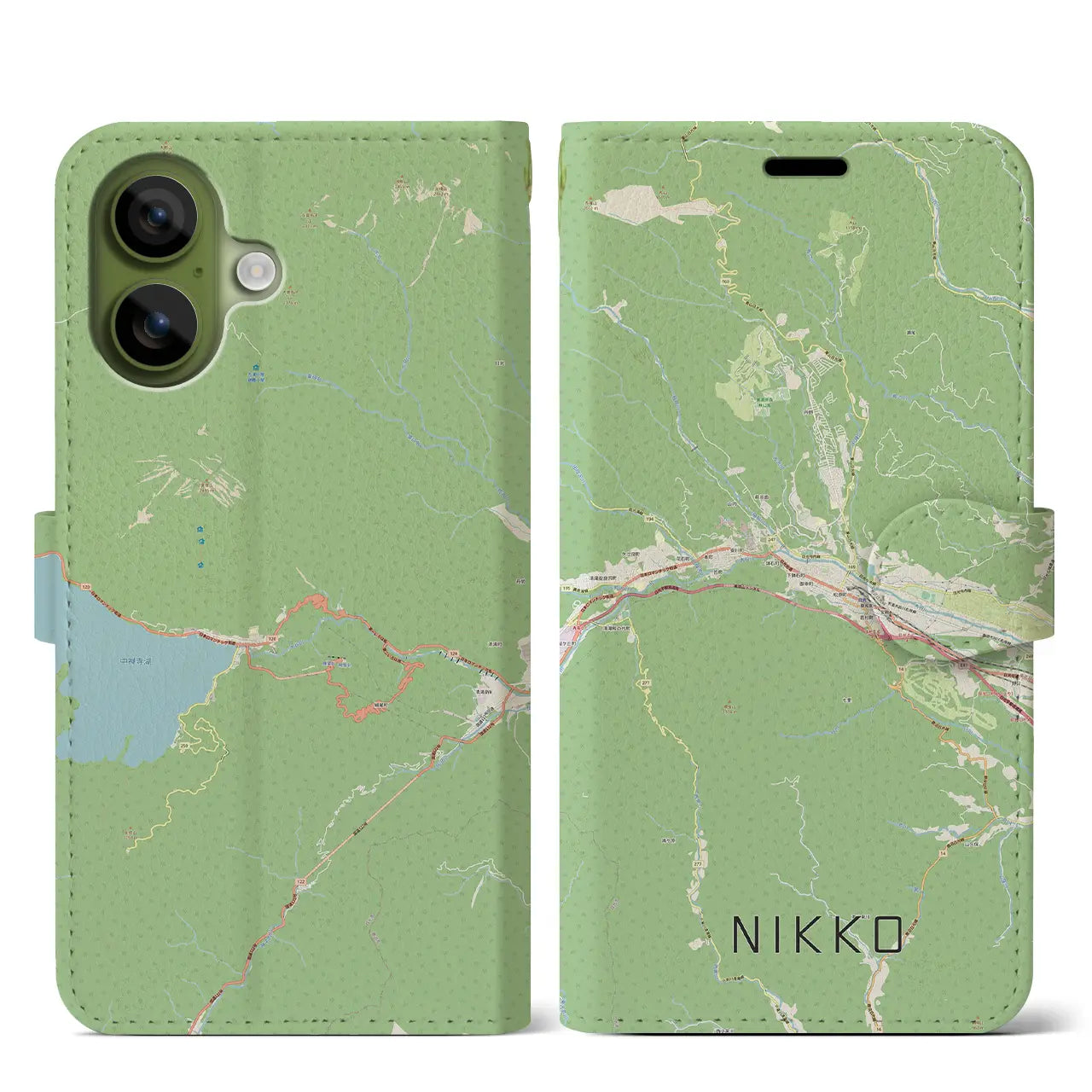 【日光(栃木県)】地図柄iPhoneケース(手帳タイプ)ナチュラル・iPhone 17 Pro Max 用