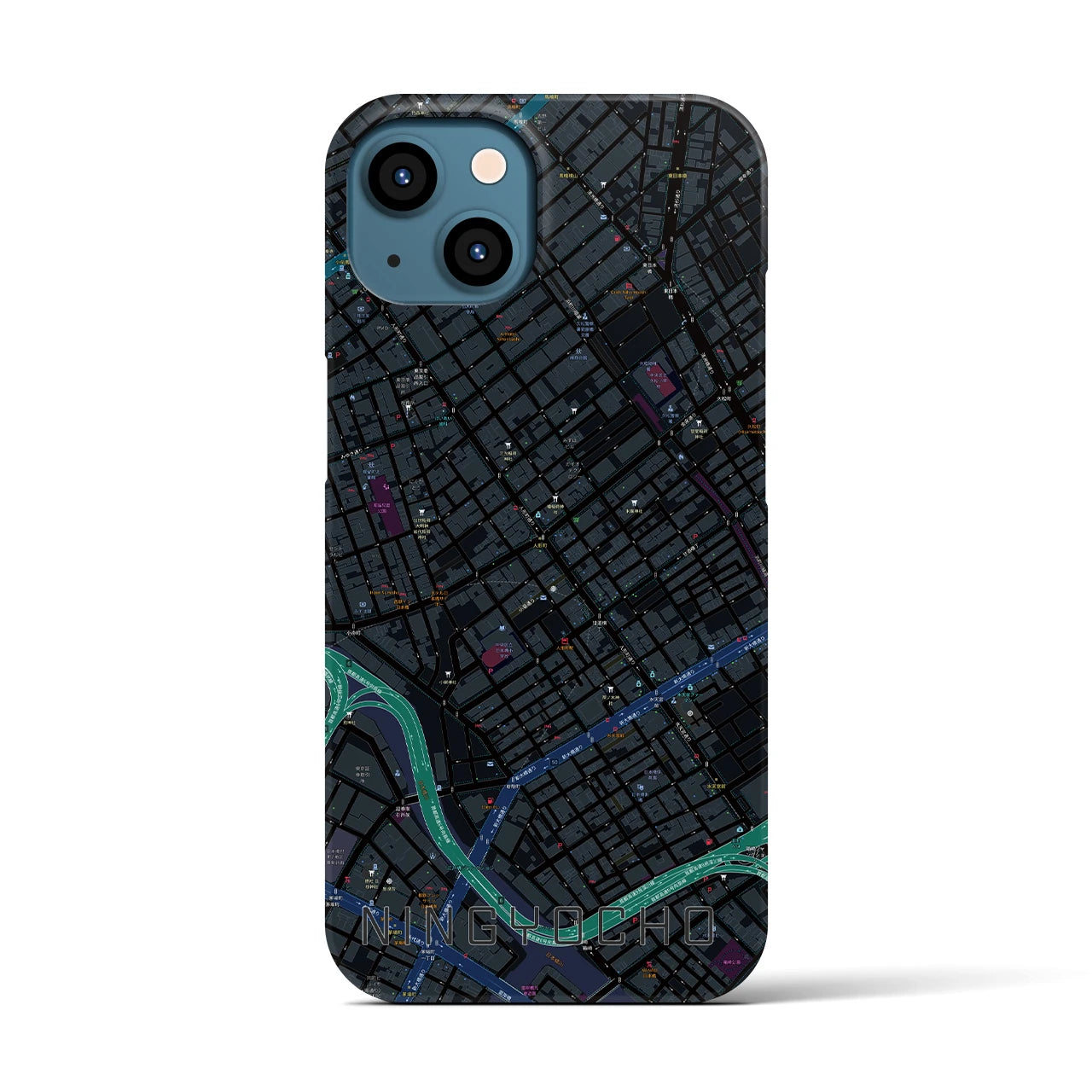 【人形町(東京都)】地図柄iPhoneケース(バックカバータイプ)