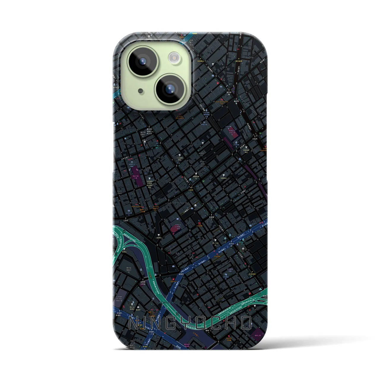 【人形町(東京都)】地図柄iPhoneケース(バックカバータイプ)