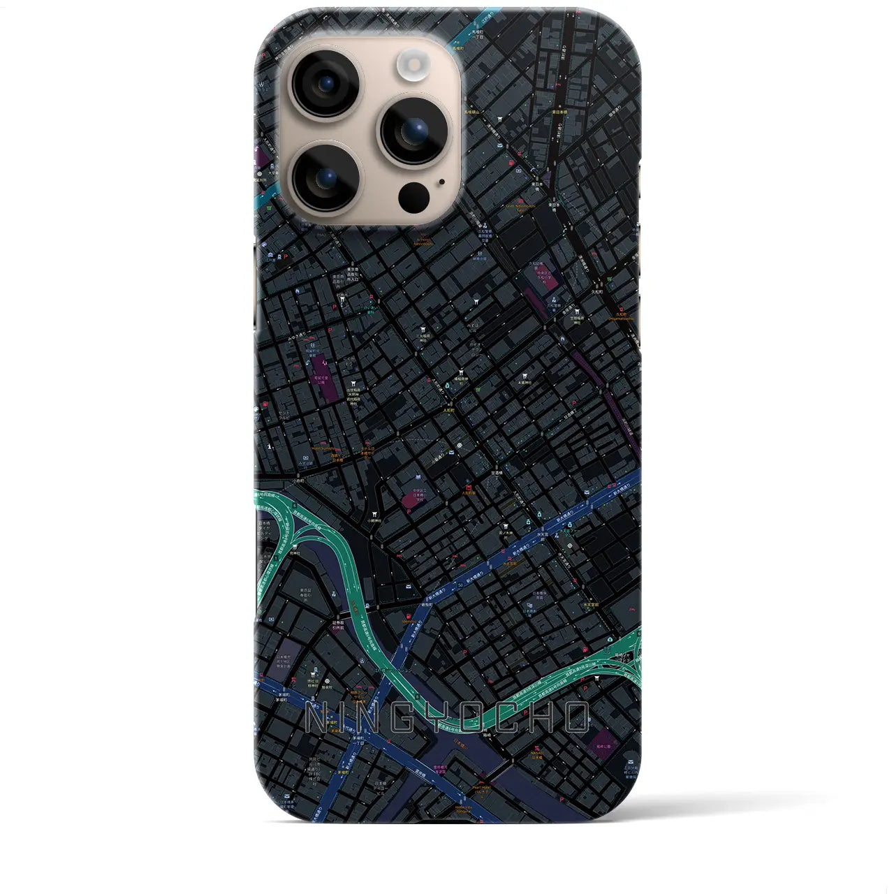 【人形町(東京都)】地図柄iPhoneケース(バックカバータイプ)