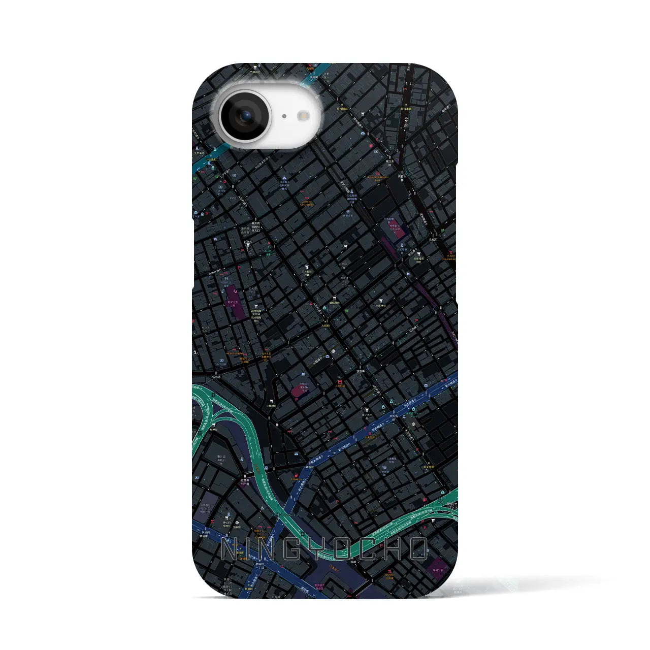 【人形町(東京都)】地図柄iPhoneケース(バックカバータイプ)