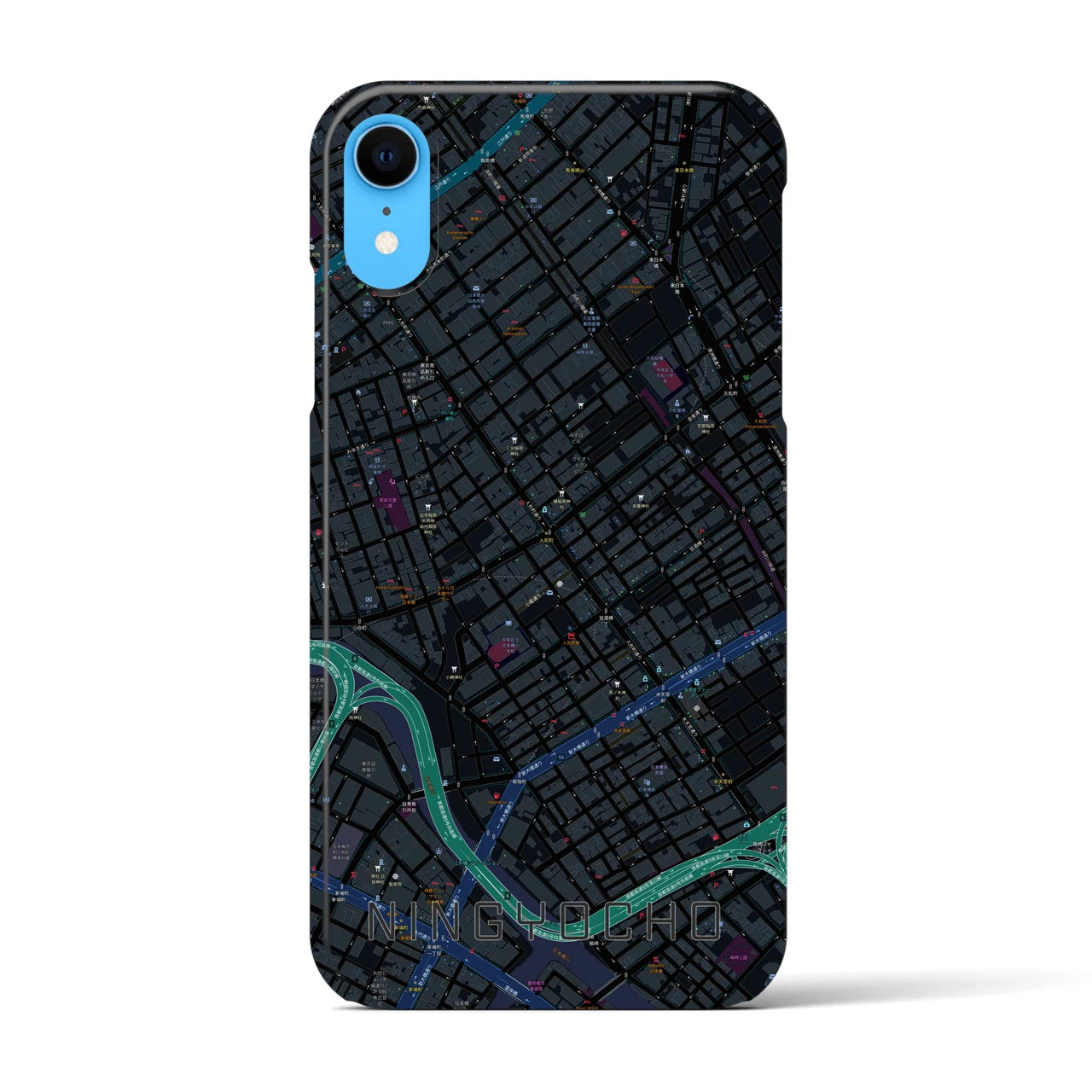 【人形町(東京都)】地図柄iPhoneケース(バックカバータイプ)
