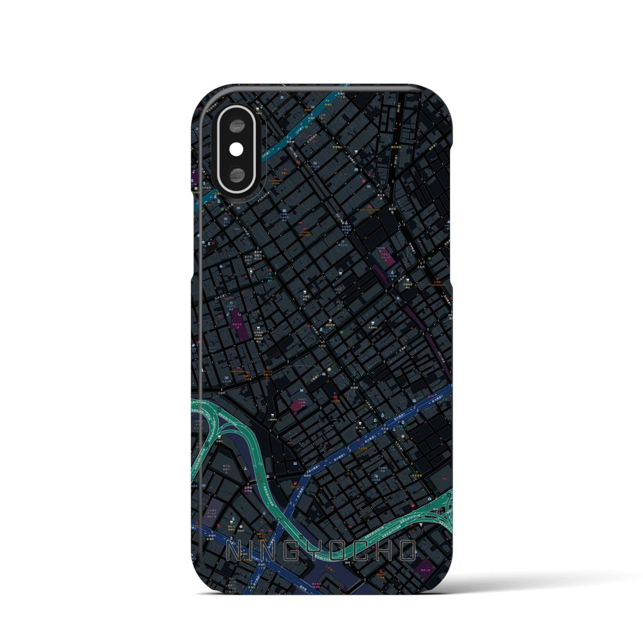【人形町(東京都)】地図柄iPhoneケース(バックカバータイプ)