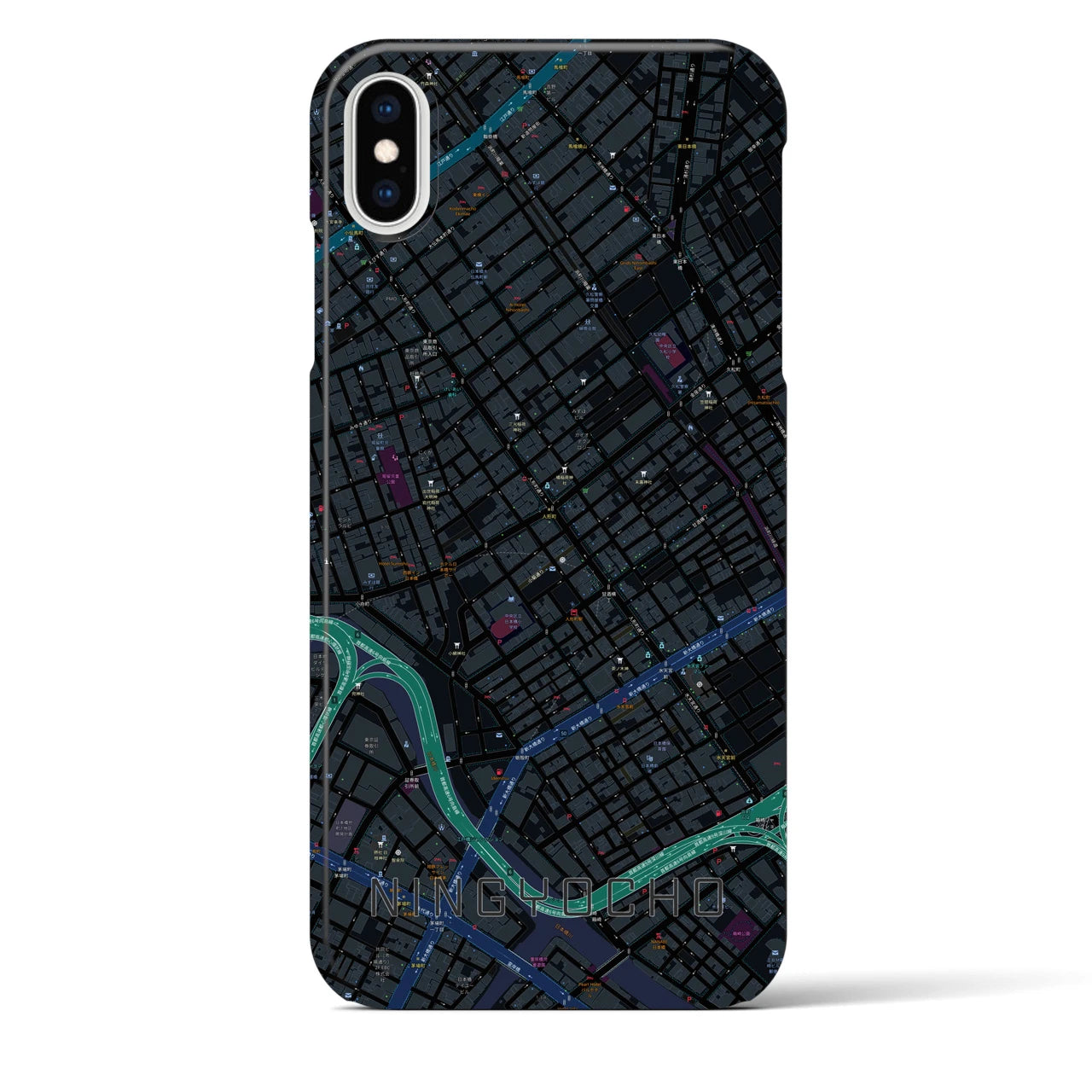 【人形町(東京都)】地図柄iPhoneケース(バックカバータイプ)