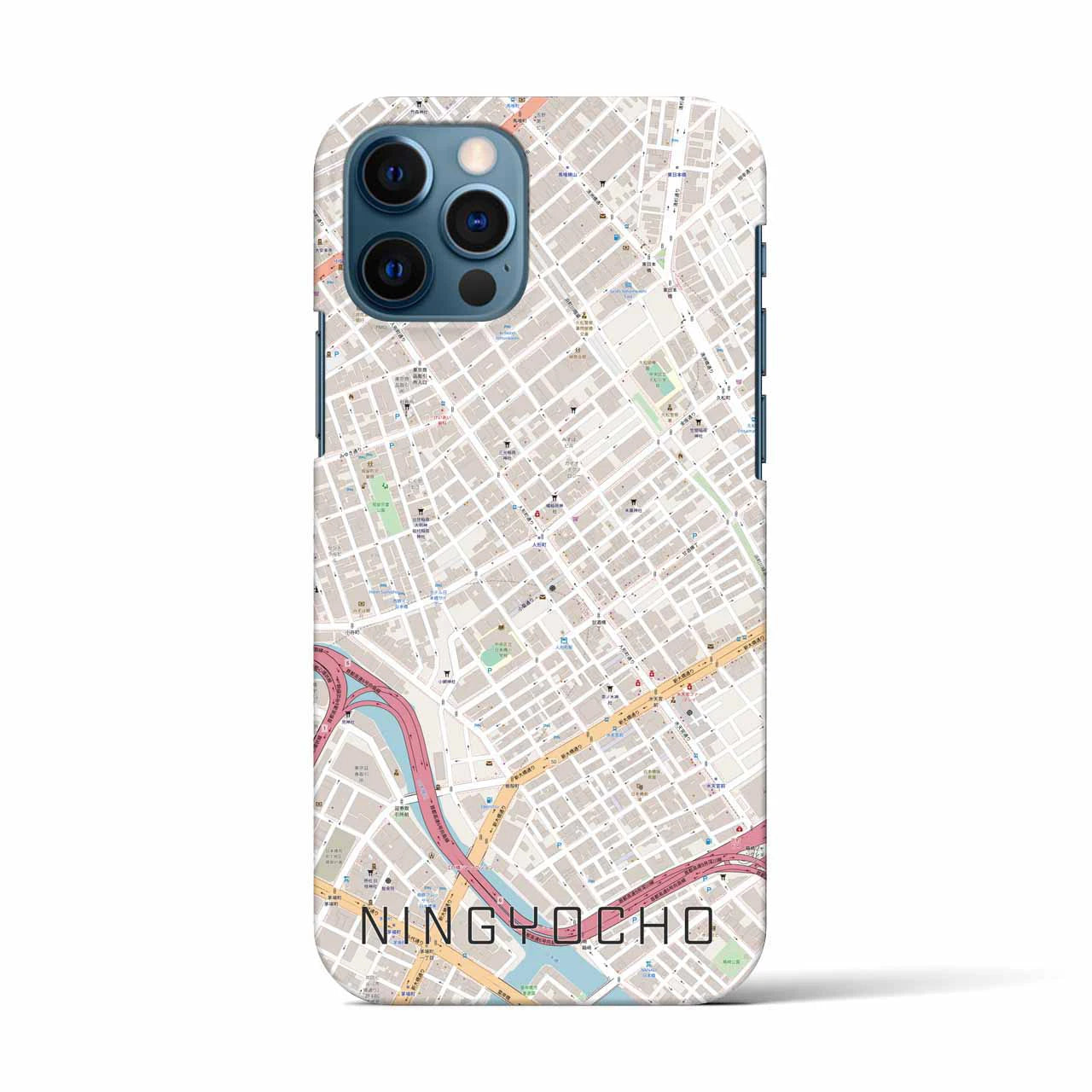 【人形町(東京都)】地図柄iPhoneケース(バックカバータイプ)