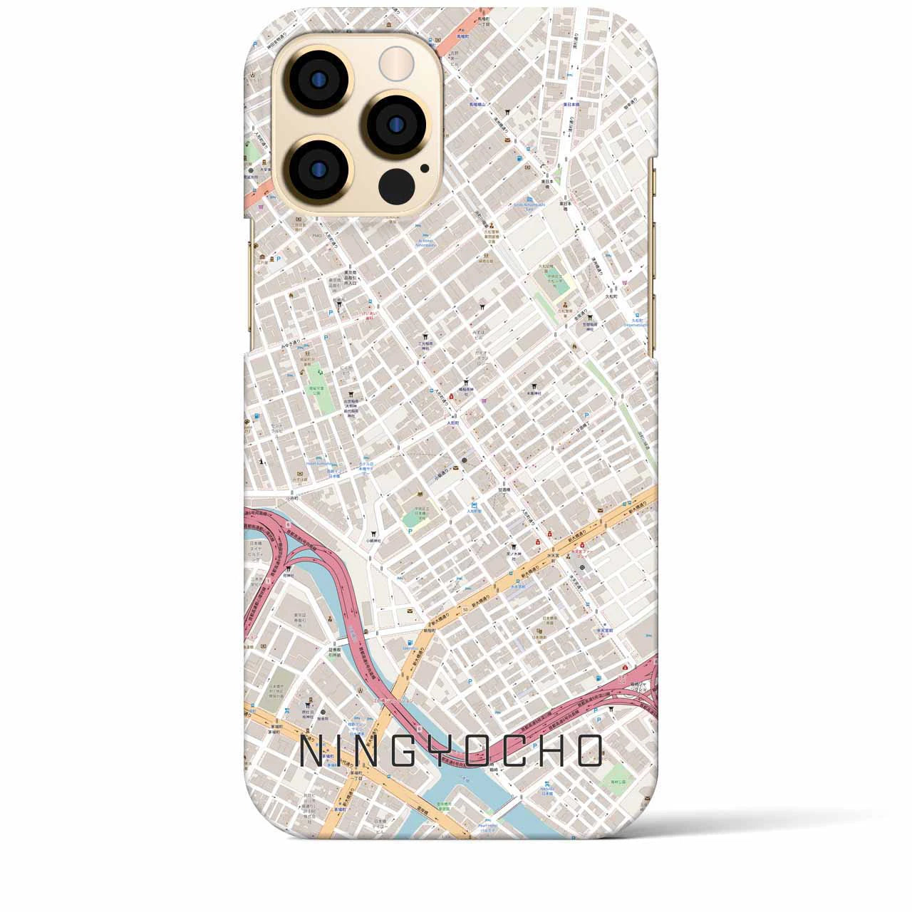 【人形町(東京都)】地図柄iPhoneケース(バックカバータイプ)