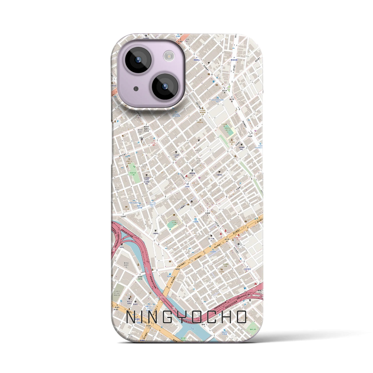 【人形町(東京都)】地図柄iPhoneケース(バックカバータイプ)