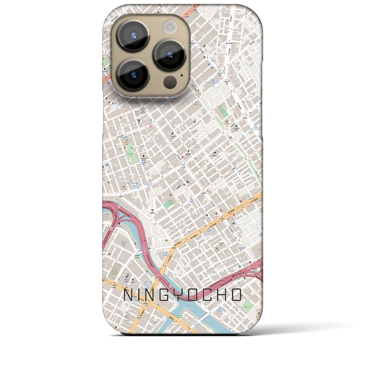 【人形町(東京都)】地図柄iPhoneケース(バックカバータイプ)