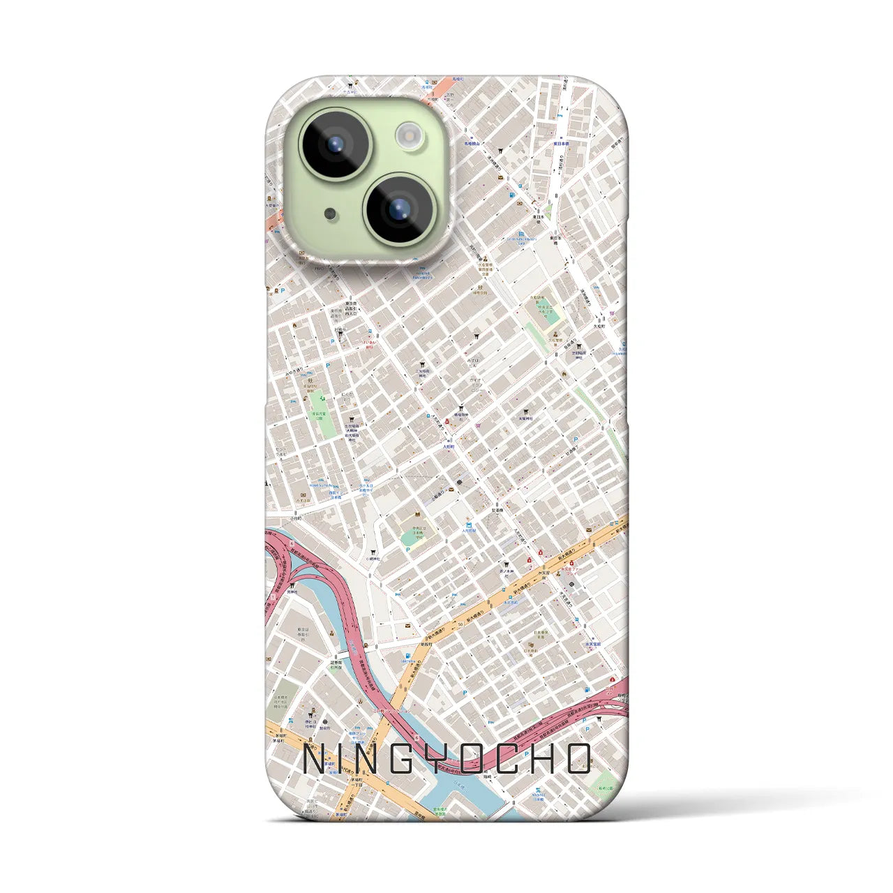 【人形町(東京都)】地図柄iPhoneケース(バックカバータイプ)