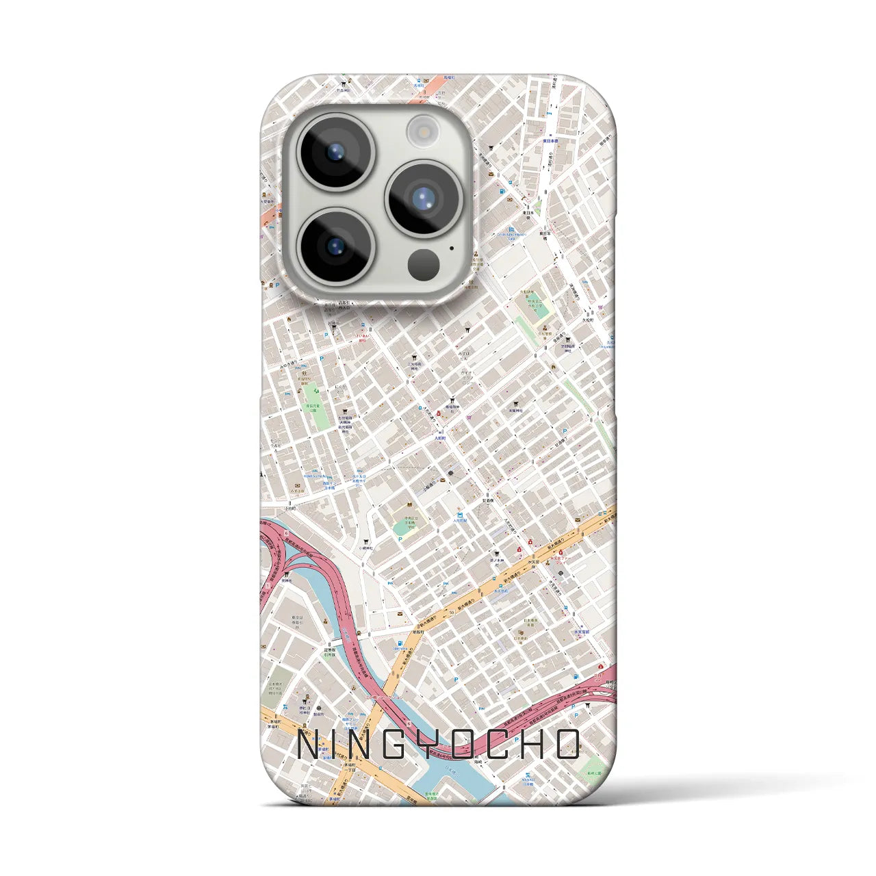 【人形町(東京都)】地図柄iPhoneケース(バックカバータイプ)