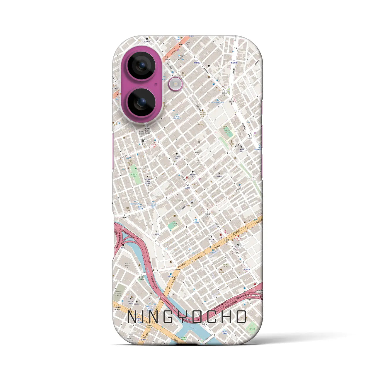 【人形町(東京都)】地図柄iPhoneケース(バックカバータイプ)